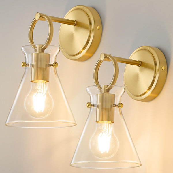Longshore Tides Gold Wall Sconces Set of 2,Farmhouse Wall Lights with 6
